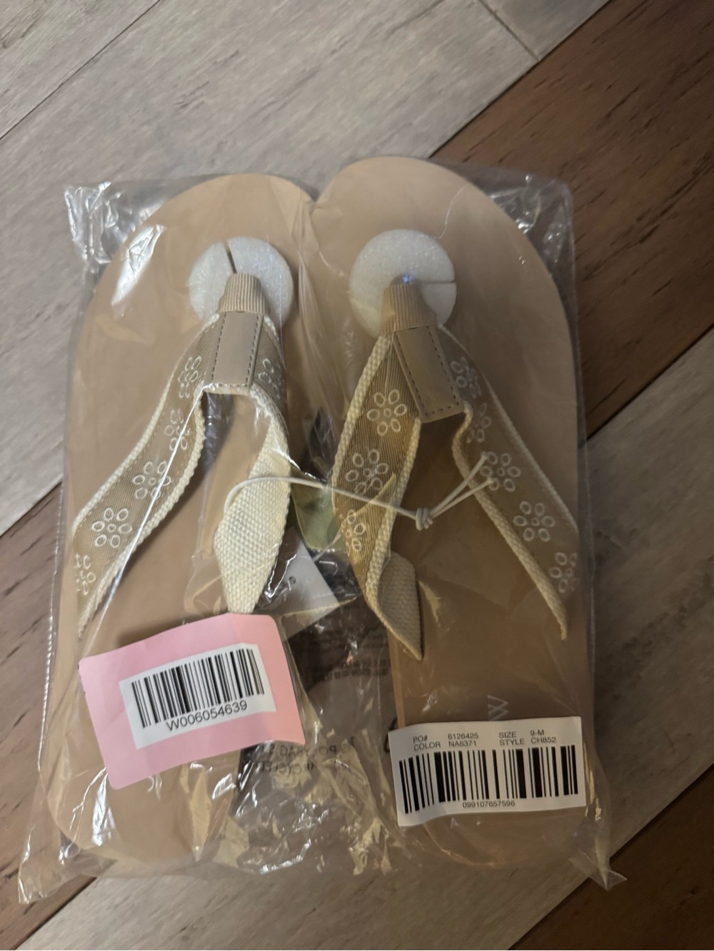 J. Crew Cream Floral Embroidered Thong Sandals